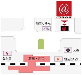 JR京浜東北本線・蕨駅西口周辺図